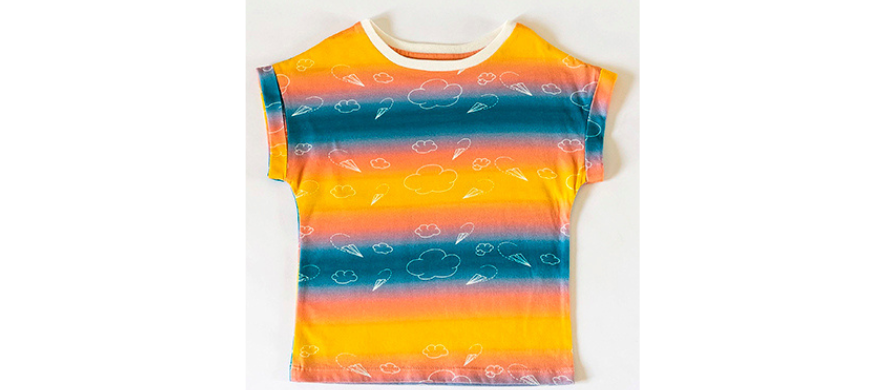 HONEY CAKE TIGER—Kids' Sky's the Limit Unisex T-Shirt with rainbow stripes