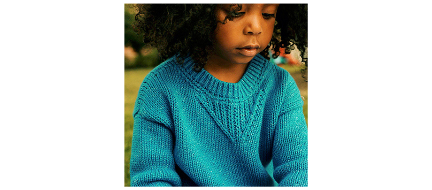 FIREBIRD—Marled Organic Cotton Sweater (Blue)