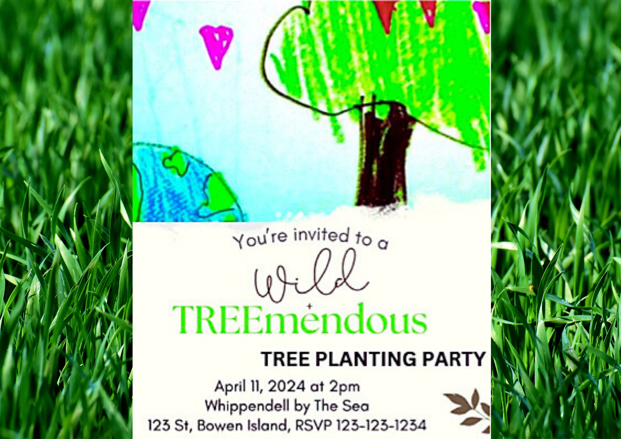 A sample invitation to a tree planting party