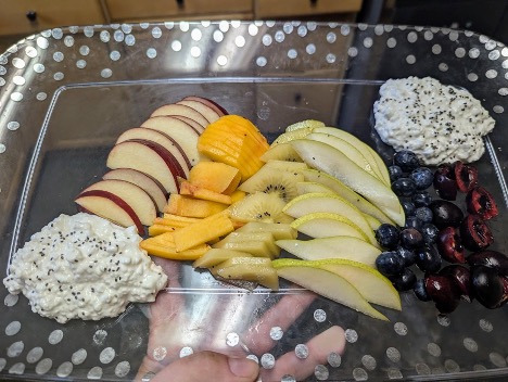 A colourful plate of fruit