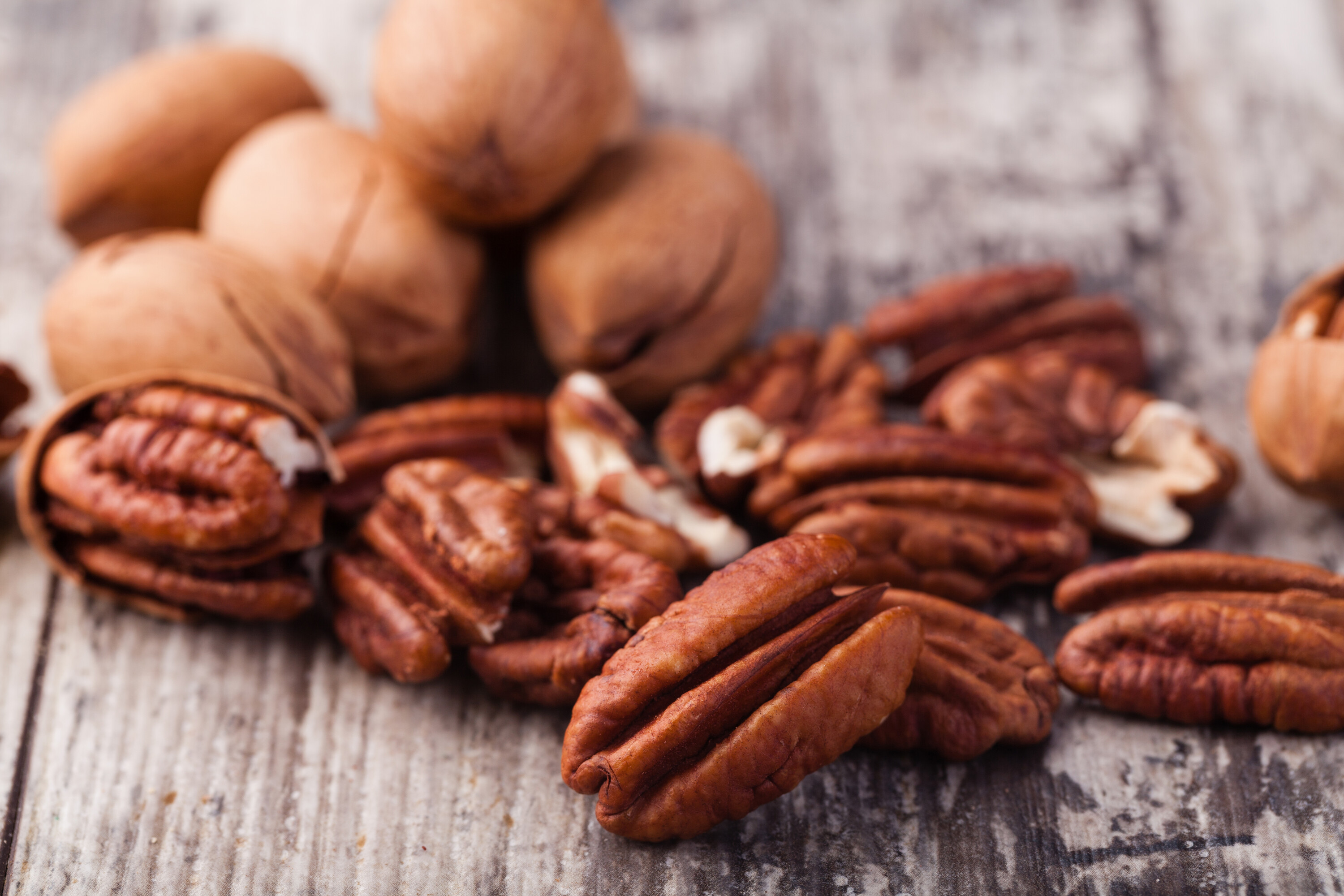 pecans on a table