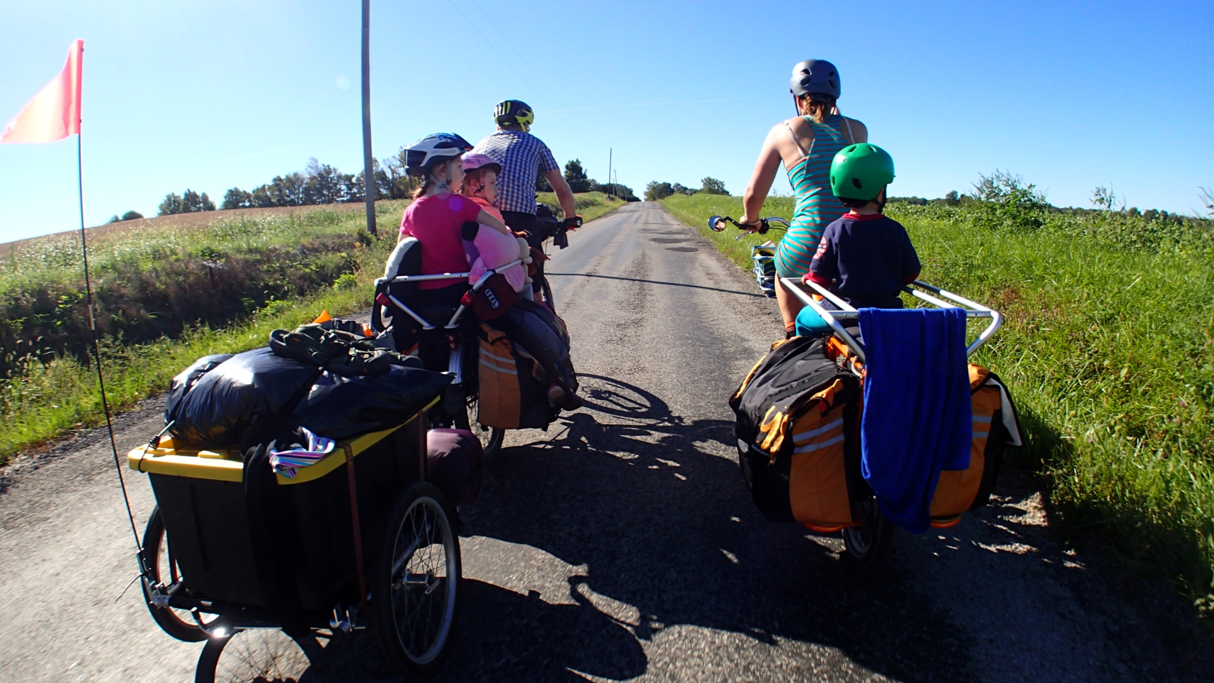 children family biking