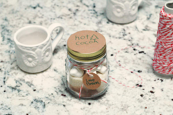 cocoa and marshmallows in a jar