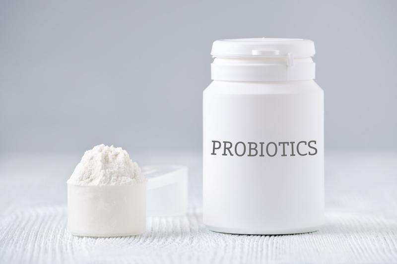 bottle with probiotics written on it