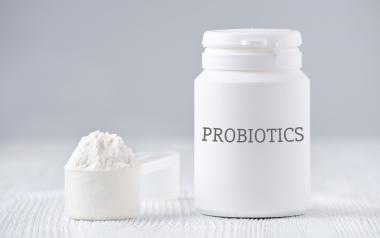 bottle with probiotics written on it
