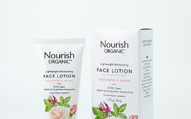 Nourish Organic rosewater and argan face lotion