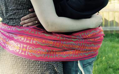 Rebozo for Labour Support: Two people wrapped in Rebozo