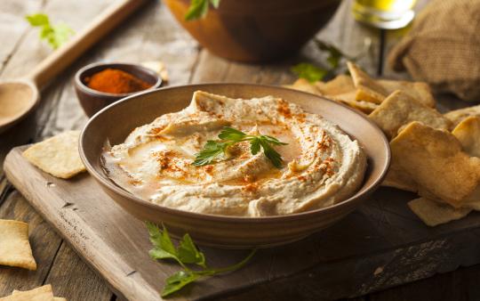 bowl of homemade hummus