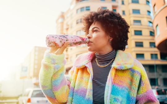 Woman drinking water