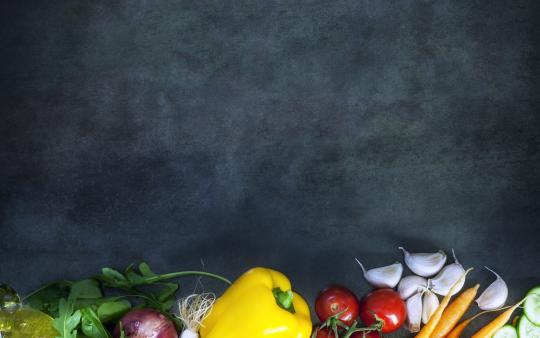 array of vegetables at the bottom of the photo