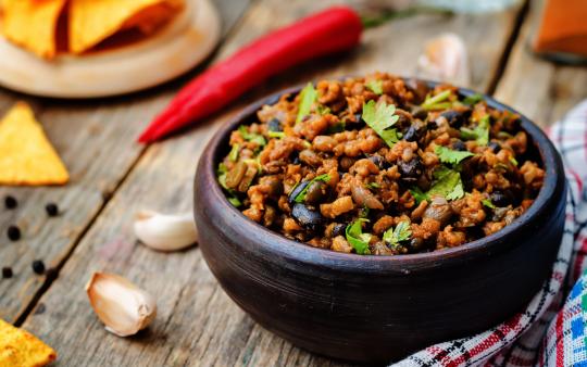 bowl of chilli on a table