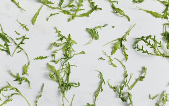 arugula leaves on a table