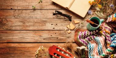 picnic items laying on a wooden table