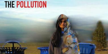 Student Solutions for Plastic Pollution: teen girl wearing a cloak of plastic